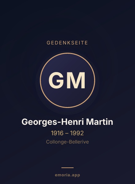 Gedenkportrait von Georges-Henri Martin