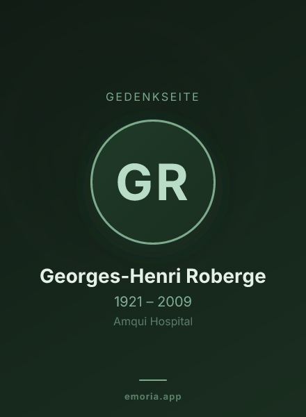 Gedenkportrait von Georges-Henri Roberge