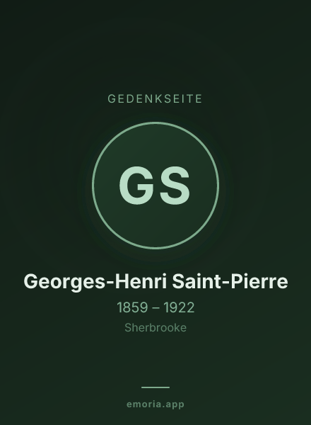 Gedenkportrait von Georges-Henri Saint-Pierre