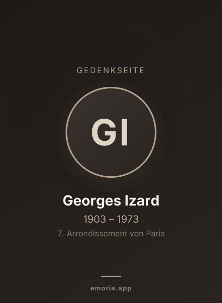 Gedenkportrait von Georges Izard