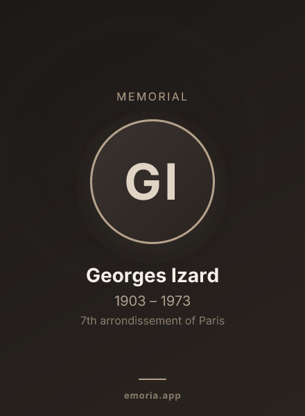 Memorial portrait of Georges Izard