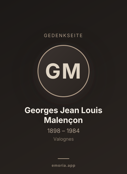 Gedenkportrait von Georges Jean Louis Malençon