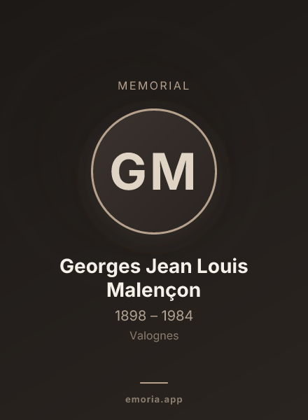 Memorial portrait of Georges Jean Louis Malençon