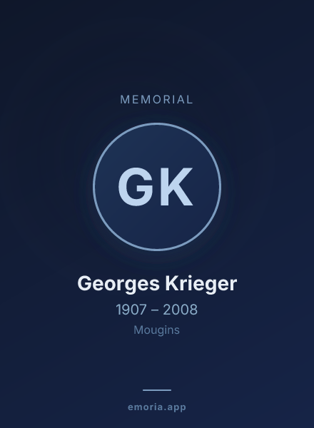Memorial portrait of Georges Krieger