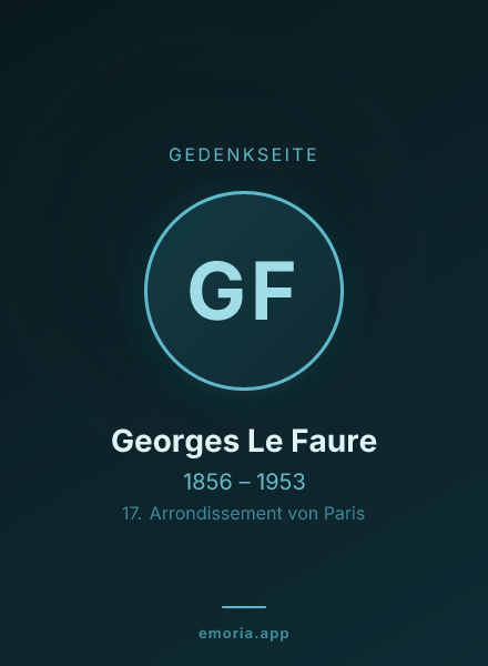Gedenkportrait von Georges Le Faure