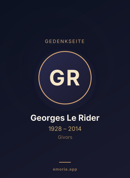 Gedenkportrait von Georges Le Rider