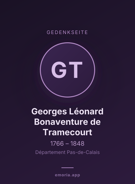 Gedenkportrait von Georges Léonard Bonaventure de Tramecourt