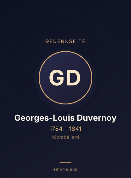Gedenkportrait von Georges-Louis Duvernoy