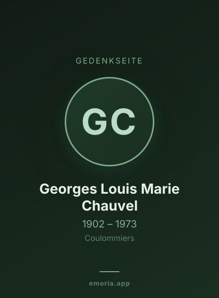 Gedenkportrait von Georges Louis Marie Chauvel