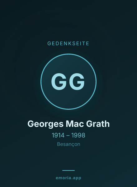 Gedenkportrait von Georges Mac Grath