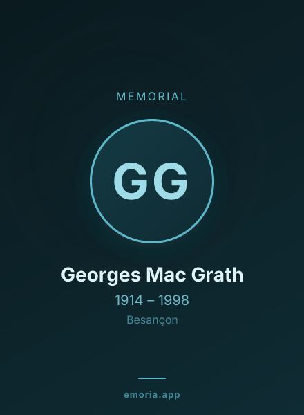 Memorial portrait of Georges Mac Grath