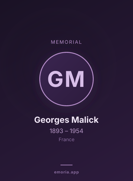 Memorial portrait of Georges Malick