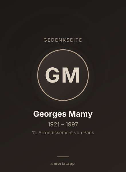 Gedenkportrait von Georges Mamy