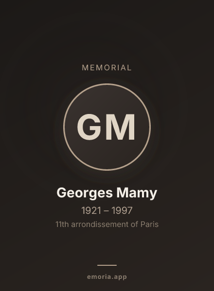 Memorial portrait of Georges Mamy