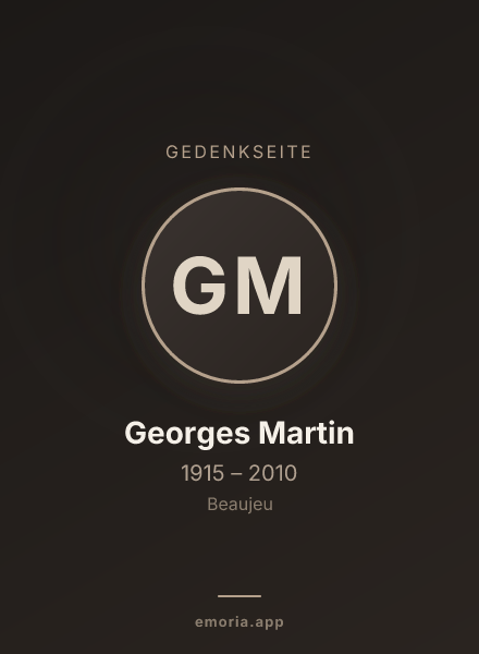 Gedenkportrait von Georges Martin