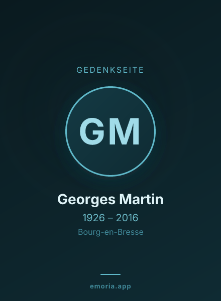 Gedenkportrait von Georges Martin
