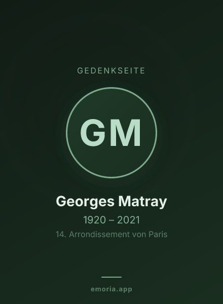 Gedenkportrait von Georges Matray