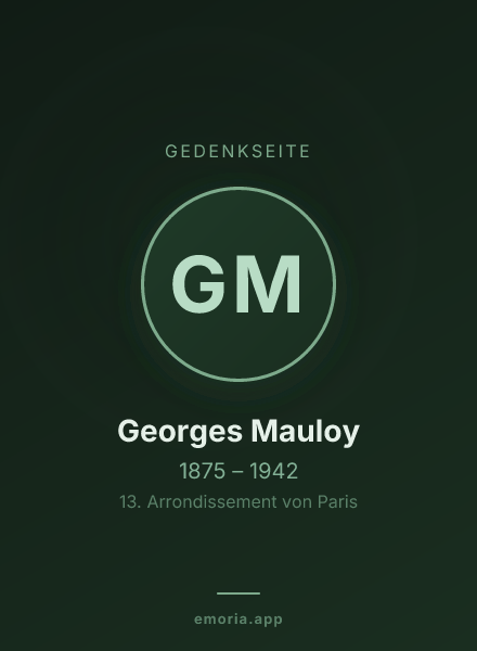 Gedenkportrait von Georges Mauloy