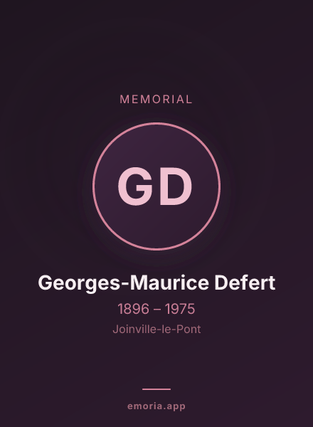 Memorial portrait of Georges-Maurice Defert