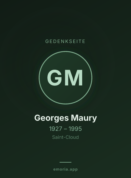Gedenkportrait von Georges Maury