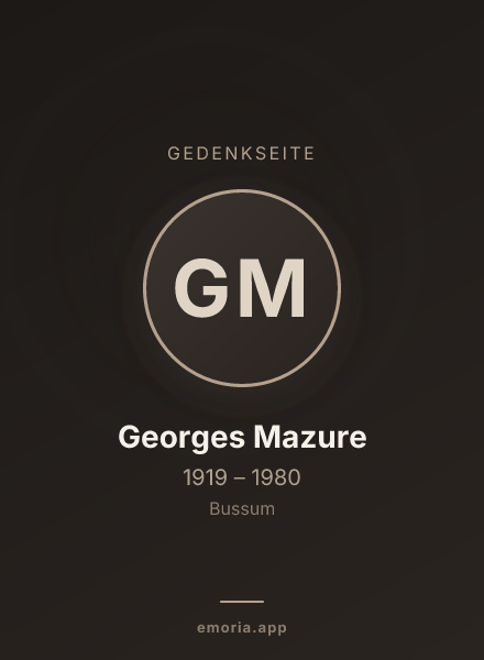 Gedenkportrait von Georges Mazure