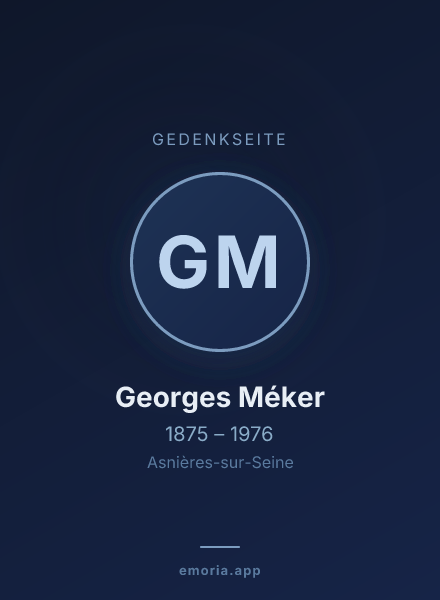 Gedenkportrait von Georges Méker
