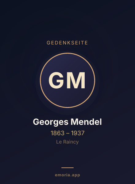 Gedenkportrait von Georges Mendel
