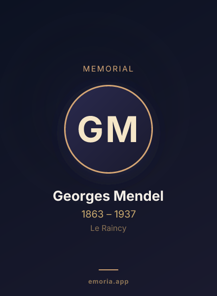 Memorial portrait of Georges Mendel