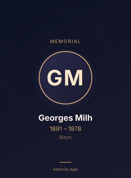 Memorial portrait of Georges Milh