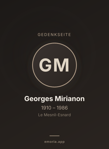 Gedenkportrait von Georges Mirianon