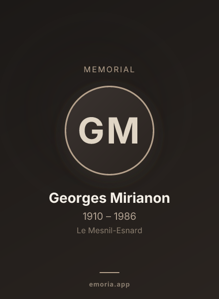 Memorial portrait of Georges Mirianon