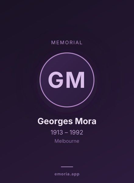 Memorial portrait of Georges Mora