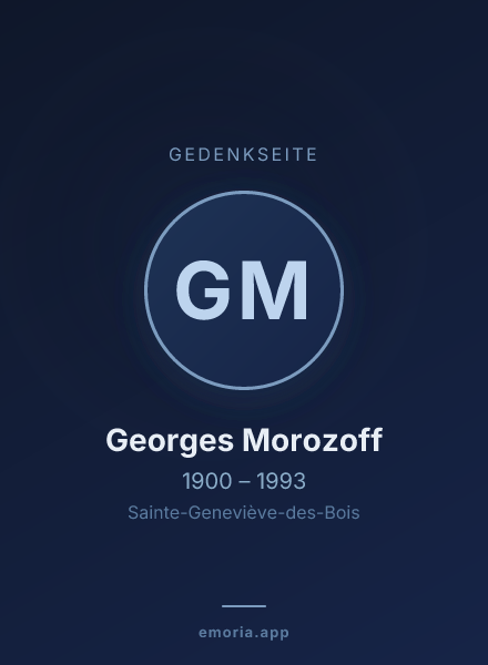 Gedenkportrait von Georges Morozoff
