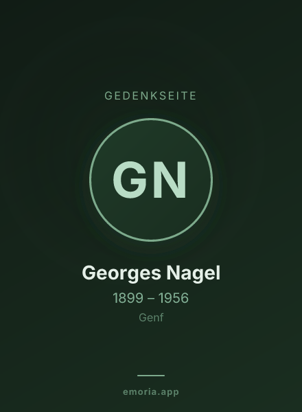Gedenkportrait von Georges Nagel