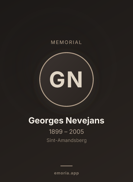 Memorial portrait of Georges Nevejans