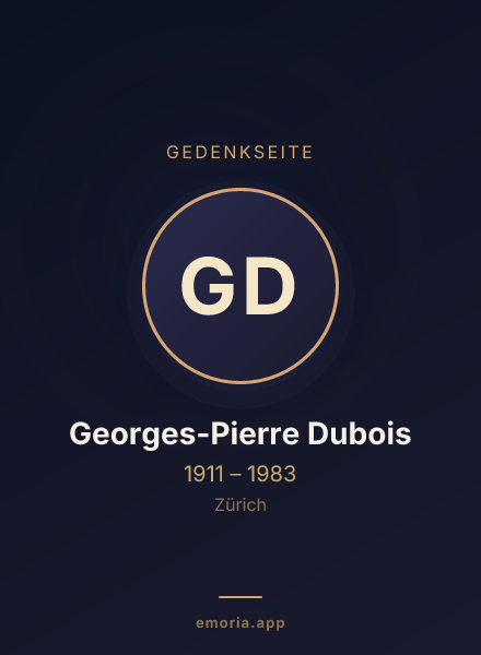 Gedenkportrait von Georges-Pierre Dubois