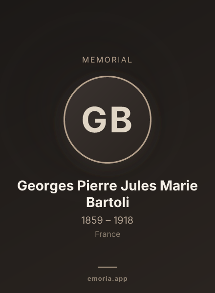Memorial portrait of Georges Pierre Jules Marie Bartoli
