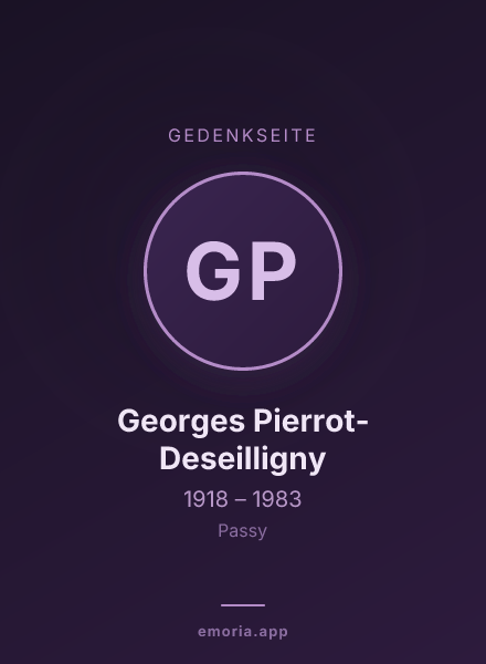Gedenkportrait von Georges Pierrot-Deseilligny