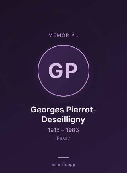 Memorial portrait of Georges Pierrot-Deseilligny