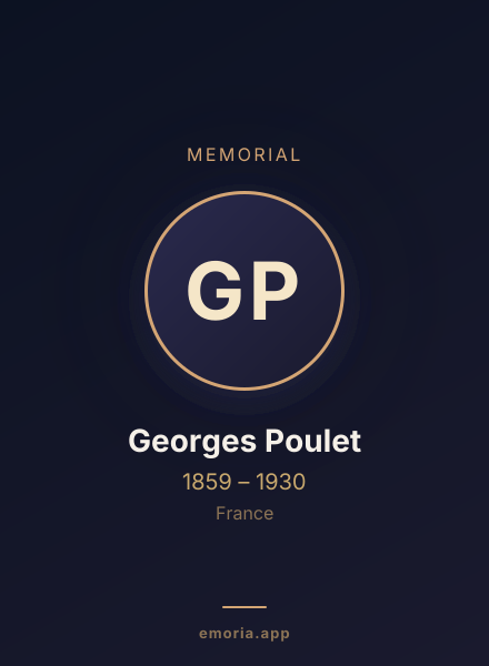 Memorial portrait of Georges Poulet
