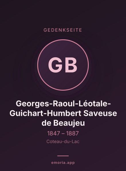 Gedenkportrait von Georges-Raoul-Léotale-Guichart-Humbert Saveuse de Beaujeu