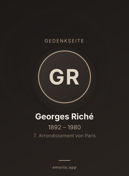 Gedenkportrait von Georges Riché