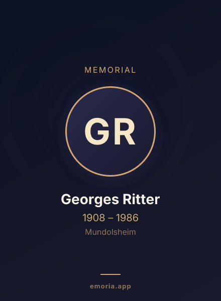 Memorial portrait of Georges Ritter