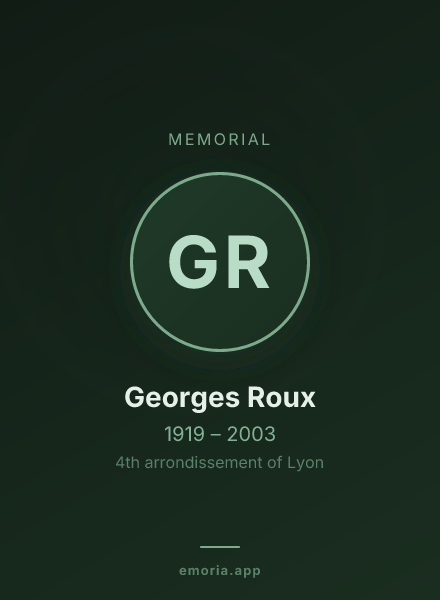 Memorial portrait of Georges Roux
