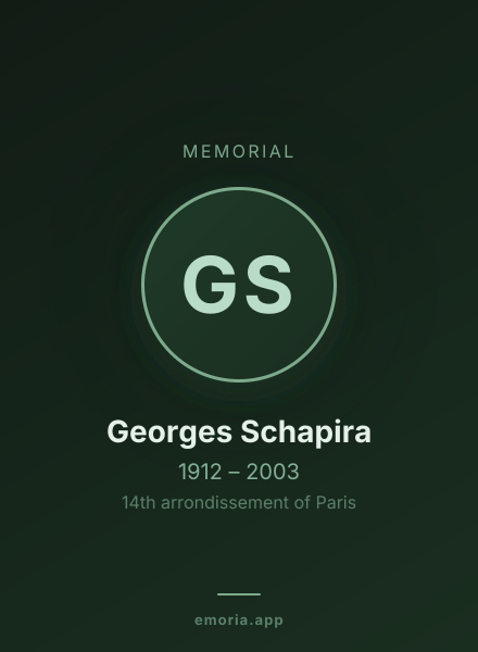 Memorial portrait of Georges Schapira