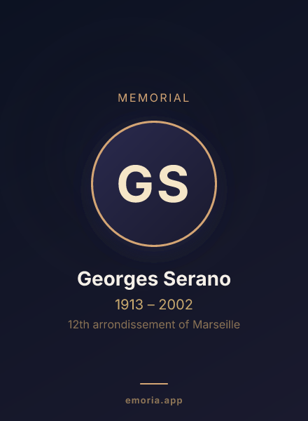 Memorial portrait of Georges Serano