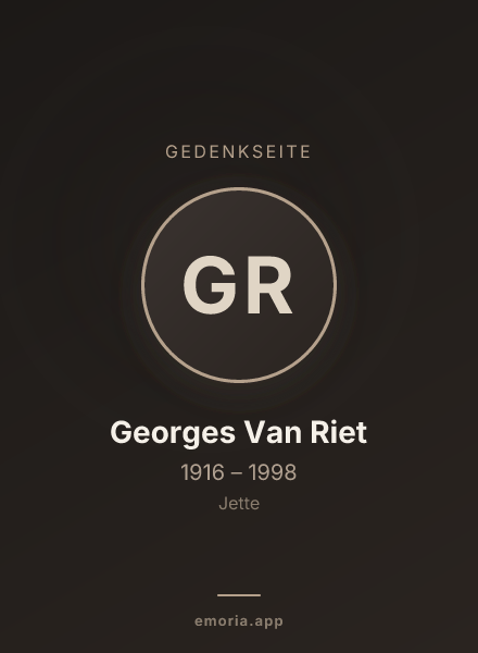 Gedenkportrait von Georges Van Riet