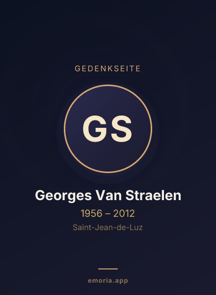 Gedenkportrait von Georges Van Straelen