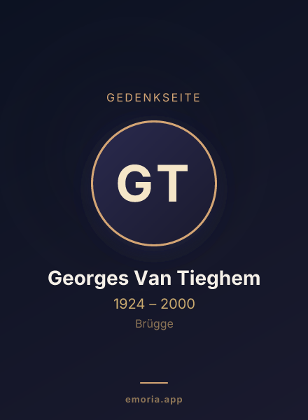 Gedenkportrait von Georges Van Tieghem
