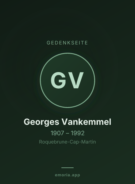 Gedenkportrait von Georges Vankemmel